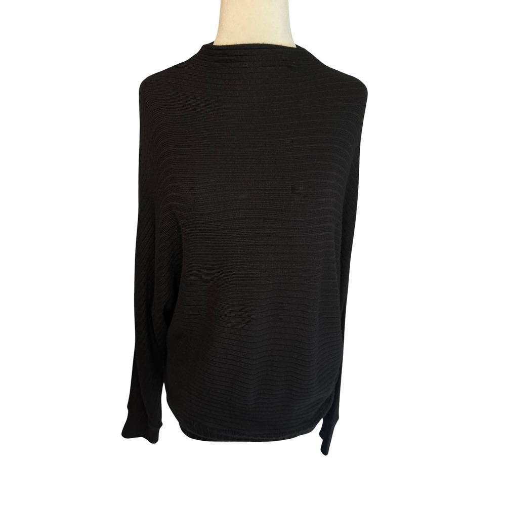Madewell Mockneck Dolman-Sleeve Top Jet Black NY313 Small NEW